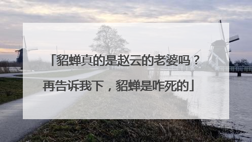 貂蝉真的是赵云的老婆吗？再告诉我下，貂蝉是咋死的