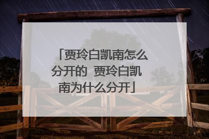 贾玲白凯南怎么分开的 贾玲白凯南为什么分开
