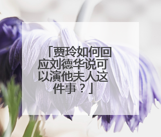 贾玲如何回应刘德华说可以演他夫人这件事？