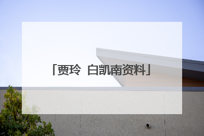 贾玲 白凯南资料