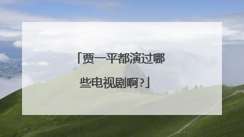 贾一平都演过哪些电视剧啊?
