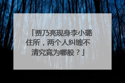贾乃亮现身李小璐住所，两个人纠缠不清究竟为哪般？