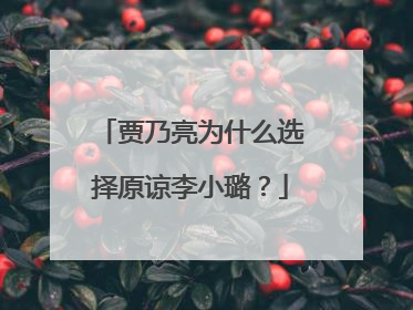 贾乃亮为什么选择原谅李小璐?