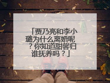 贾乃亮和李小璐为什么离婚呢？你知道甜馨归谁抚养吗？