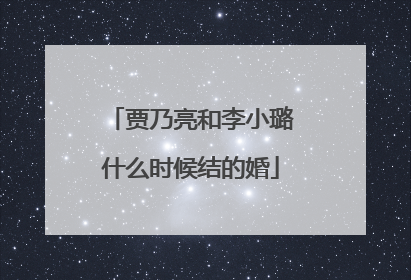 贾乃亮和李小璐什么时候结的婚