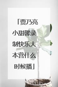 贾乃亮小甜馨录制快乐大本营什么时候播