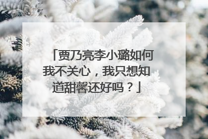 贾乃亮李小璐如何我不关心，我只想知道甜馨还好吗？