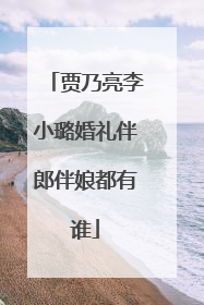 贾乃亮李小璐婚礼伴郎伴娘都有谁