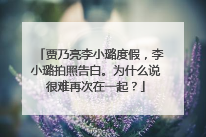 贾乃亮李小璐度假,李小璐拍照告白。为什么说很难再次在一起?