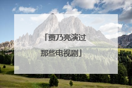 贾乃亮演过那些电视剧