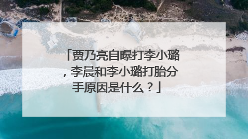 贾乃亮自曝打李小璐，李晨和李小璐打胎分手原因是什么？