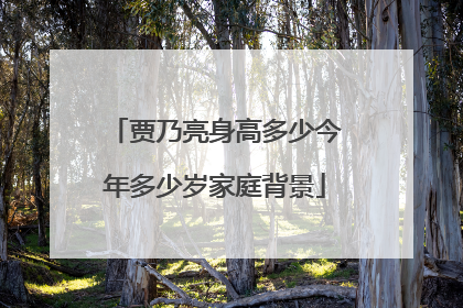 贾乃亮身高多少今年多少岁家庭背景