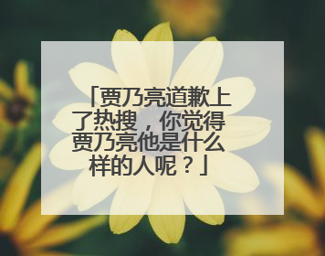贾乃亮道歉上了热搜,你觉得贾乃亮他是什么样的人呢?