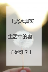 贾冰现实生活中的妻子是谁?