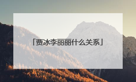 贾冰李丽丽什么关系
