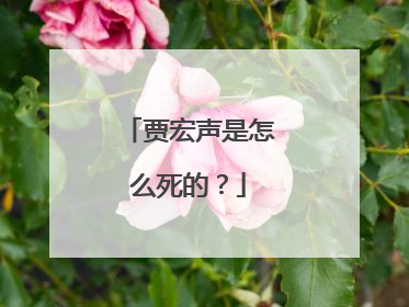 贾宏声是怎么死的？