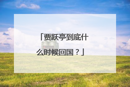 贾跃亭到底什么时候回国？