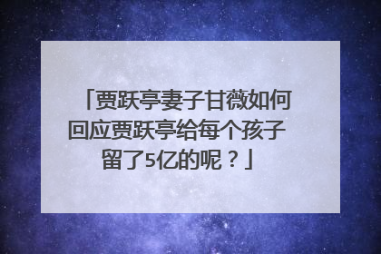 贾跃亭妻子甘薇如何回应贾跃亭给每个孩子留了5亿的呢?