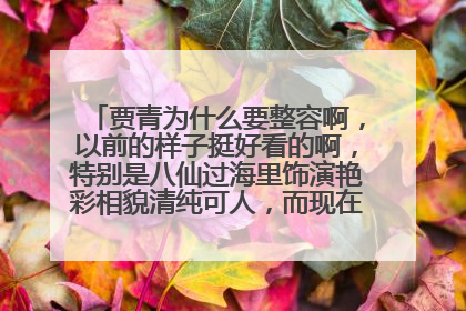 贾青为什么要整容啊，以前的样子挺好看的啊，特别是八仙过海里饰演艳彩相貌清纯可人，而现在好像成熟很多