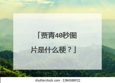 贾青40秒图片是什么梗？