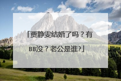 贾静雯结婚了吗？有BB没？老公是谁?