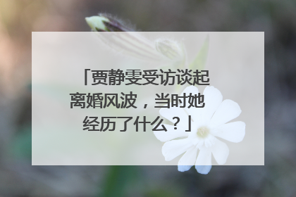 贾静雯受访谈起离婚风波，当时她经历了什么？
