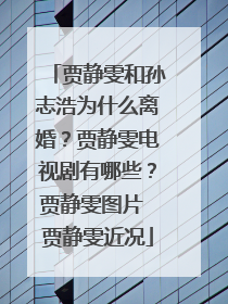 贾静雯和孙志浩为什么离婚?贾静雯电视剧有哪些?贾静雯图片 贾静雯近况