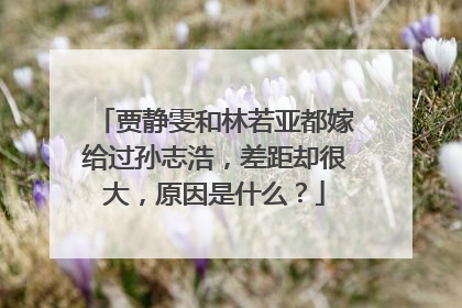 贾静雯和林若亚都嫁给过孙志浩,差距却很大,原因是什么?