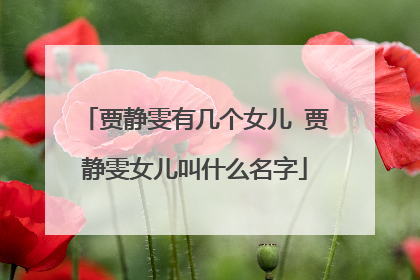 贾静雯有几个女儿 贾静雯女儿叫什么名字