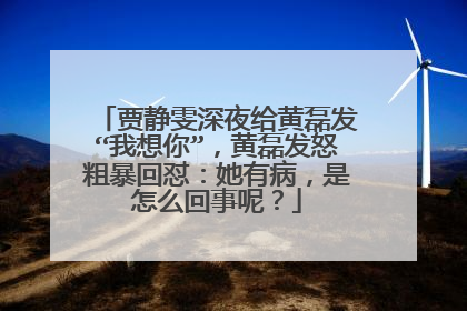 贾静雯深夜给黄磊发“我想你”，黄磊发怒粗暴回怼：她有病，是怎么回事呢？