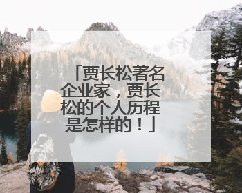 贾长松著名企业家，贾长松的个人历程是怎样的！