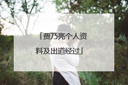 贾乃亮个人资料及出道经过