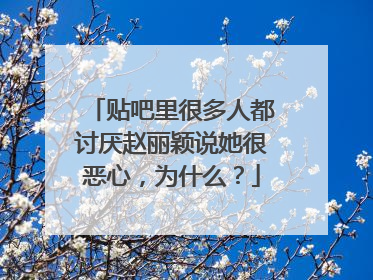 贴吧里很多人都讨厌赵丽颖说她很恶心，为什么？