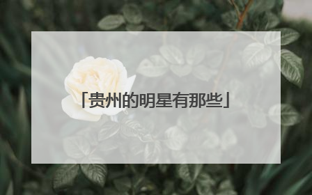 贵州的明星有那些