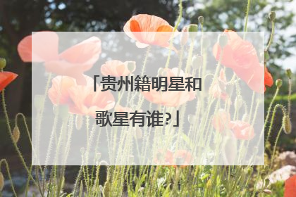 贵州籍明星和歌星有谁?