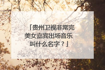 贵州卫视非常完美女嘉宾出场音乐叫什么名字?