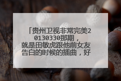 贵州卫视非常完美20130330那期，就是田敏虎跟他前女友告白的时候的插曲，好像是韩文的