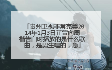 贵州卫视非常完美2014年1月3日芷萱向周楷告白时播放的是什么歌曲,是男生唱的,急