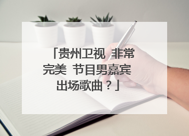 贵州卫视 非常完美 节目男嘉宾出场歌曲?
