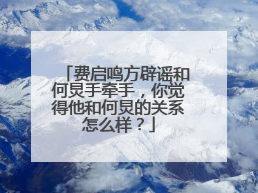 费启鸣方辟谣和何炅手牵手，你觉得他和何炅的关系怎么样？
