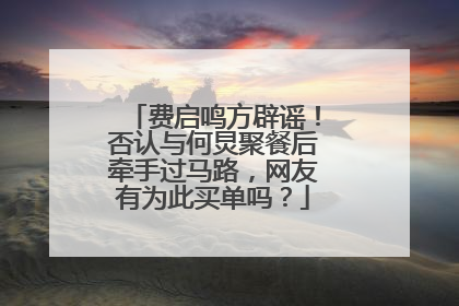 费启鸣方辟谣！否认与何炅聚餐后牵手过马路，网友有为此买单吗？