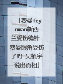费曼feynman新西兰受伤缝针 费曼眼角受伤了吗 吴镇宇说出真相