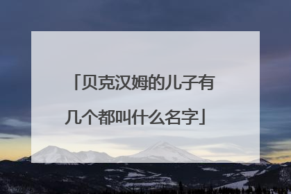 贝克汉姆的儿子有几个都叫什么名字