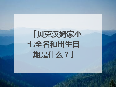 贝克汉姆家小七全名和出生日期是什么?