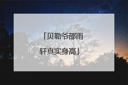 贝勒爷邵雨轩真实身高