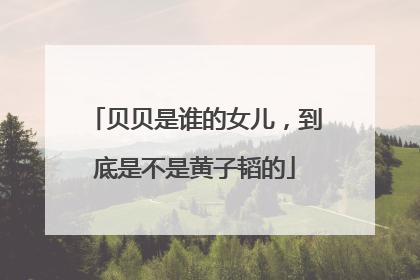 贝贝是谁的女儿，到底是不是黄子韬的