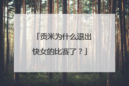 贡米为什么退出快女的比赛了？