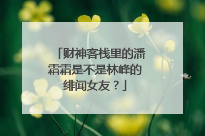 财神客栈里的潘霜霜是不是林峰的绯闻女友?