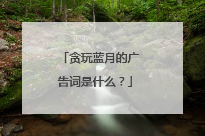 贪玩蓝月的广告词是什么？