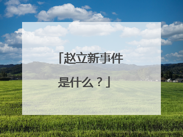 赵立新事件是什么？